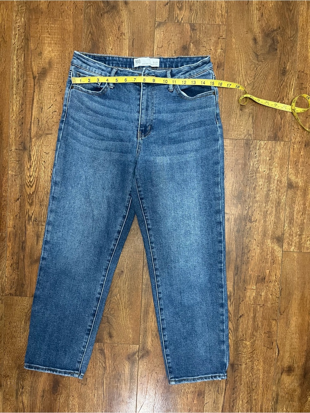 RSQ High-Rise Straight Leg Jeans in Medium Blue